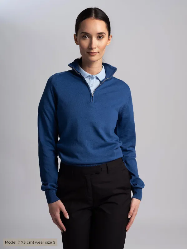 W GRETA 1/2 ZIP True Blue sold by Cross Sportswear