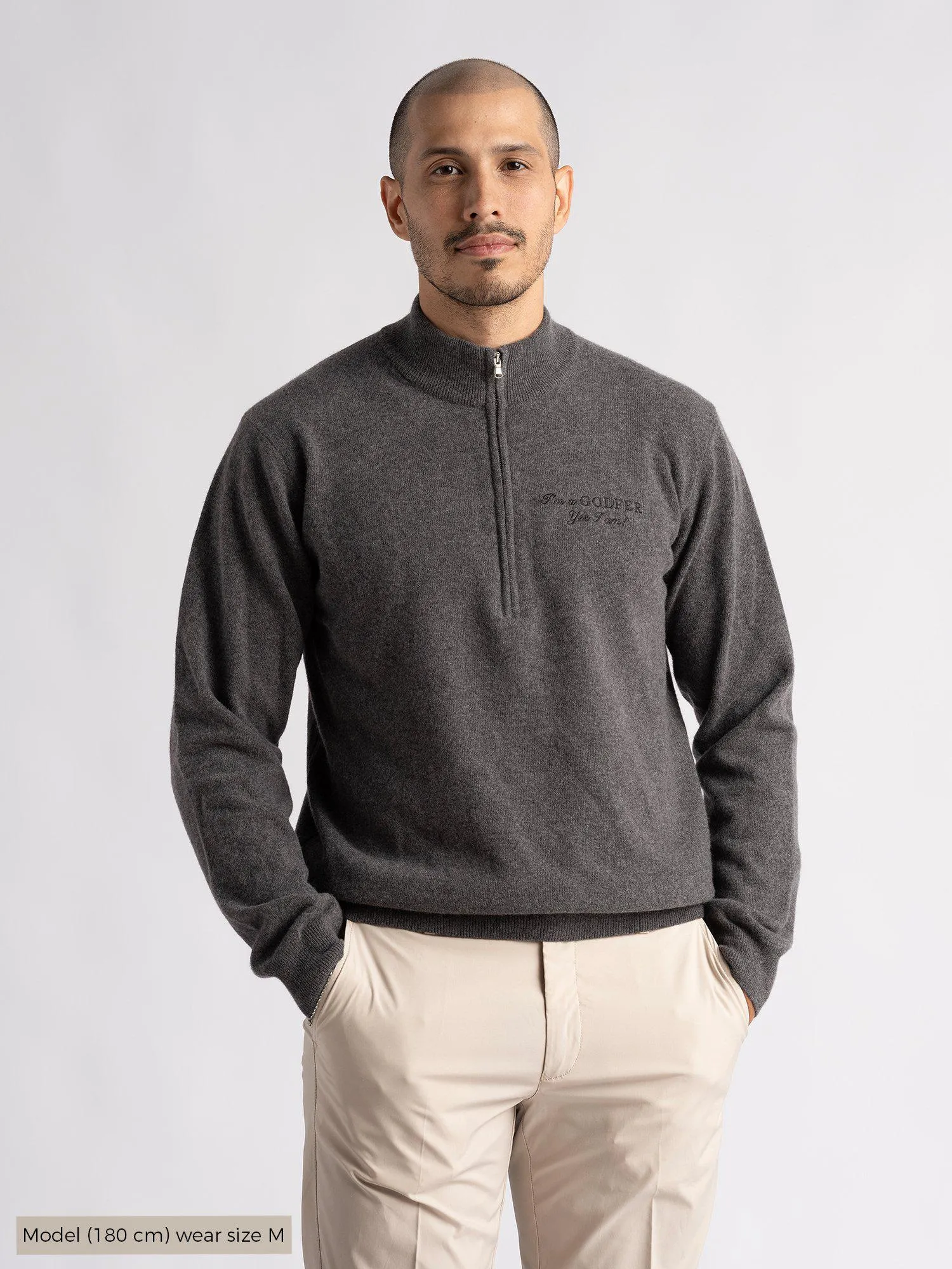 Gordon IGY2 1/2 Zip Menswear Deep Grey Melange sold by Cross Sportswear product image thumbnail 3