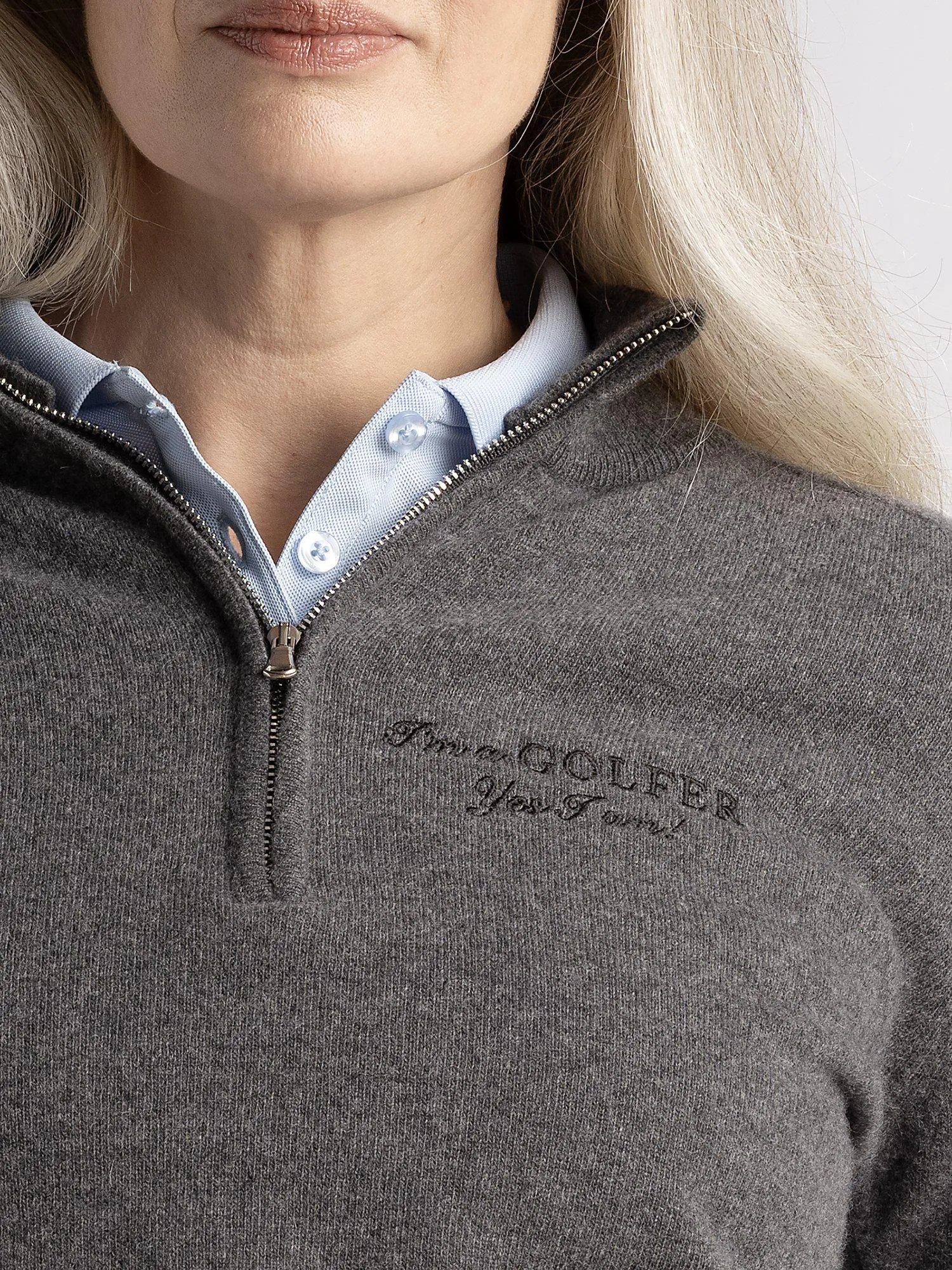 Greta IGY2 1/2 Zip Womenswear Deep Grey Melange sold by Cross Sportswear product image thumbnail 3