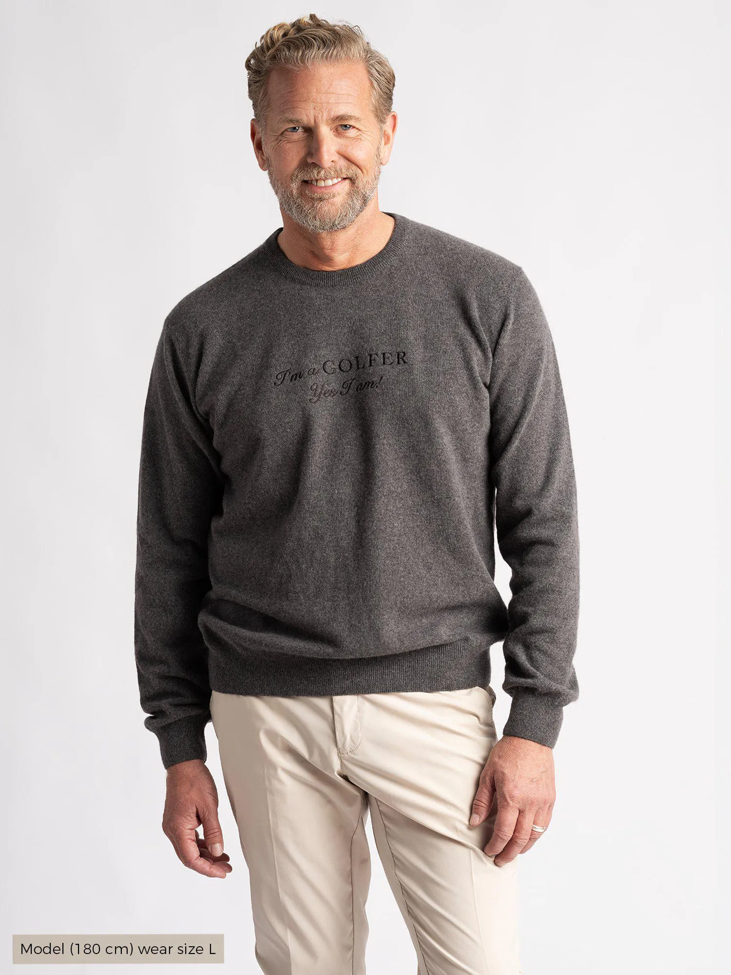 Greg IGY1 Crew neck Menswear Deep Grey Melange sold by Cross Sportswear