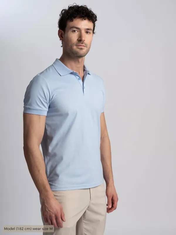 M BRIAN POLOSHIRT Chambray Blue sold by Cross Sportswear