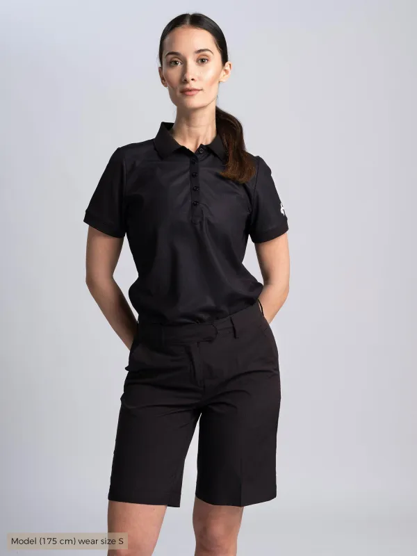 W AMY POLOSHIRT Black sold by Cross Sportswear