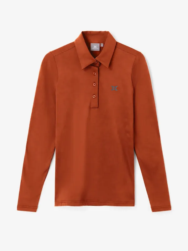 W NIKKI POLOSHIRT Burnt Henna sold by Cross Sportswear