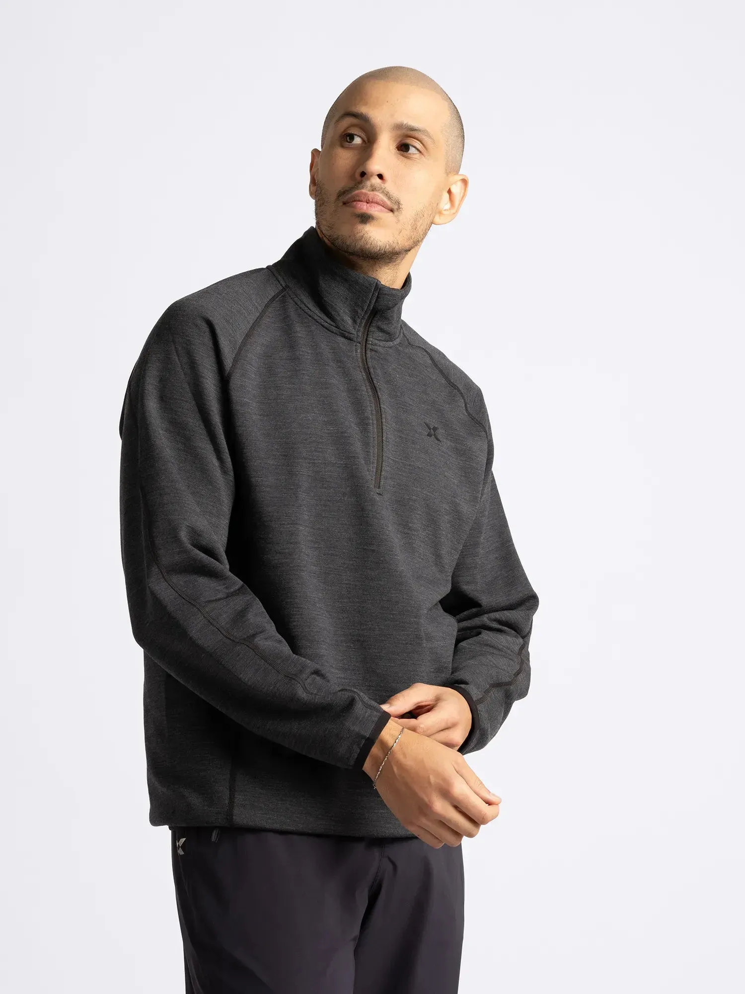 M JUSTIN 1/2 ZIP MID GREY sold by Cross Sportswear