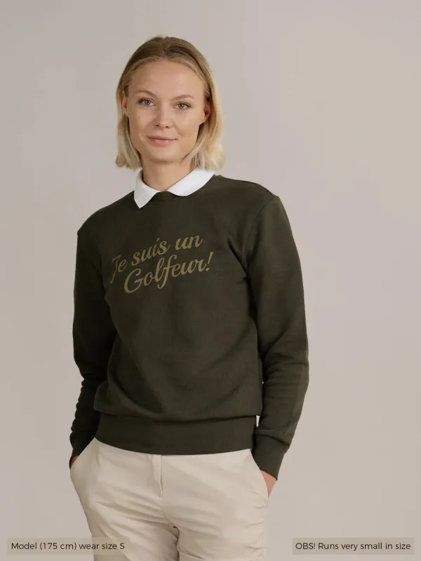 W JENNY JSG2 SWEATER GREEN MELANGE made by Cross Sportswear