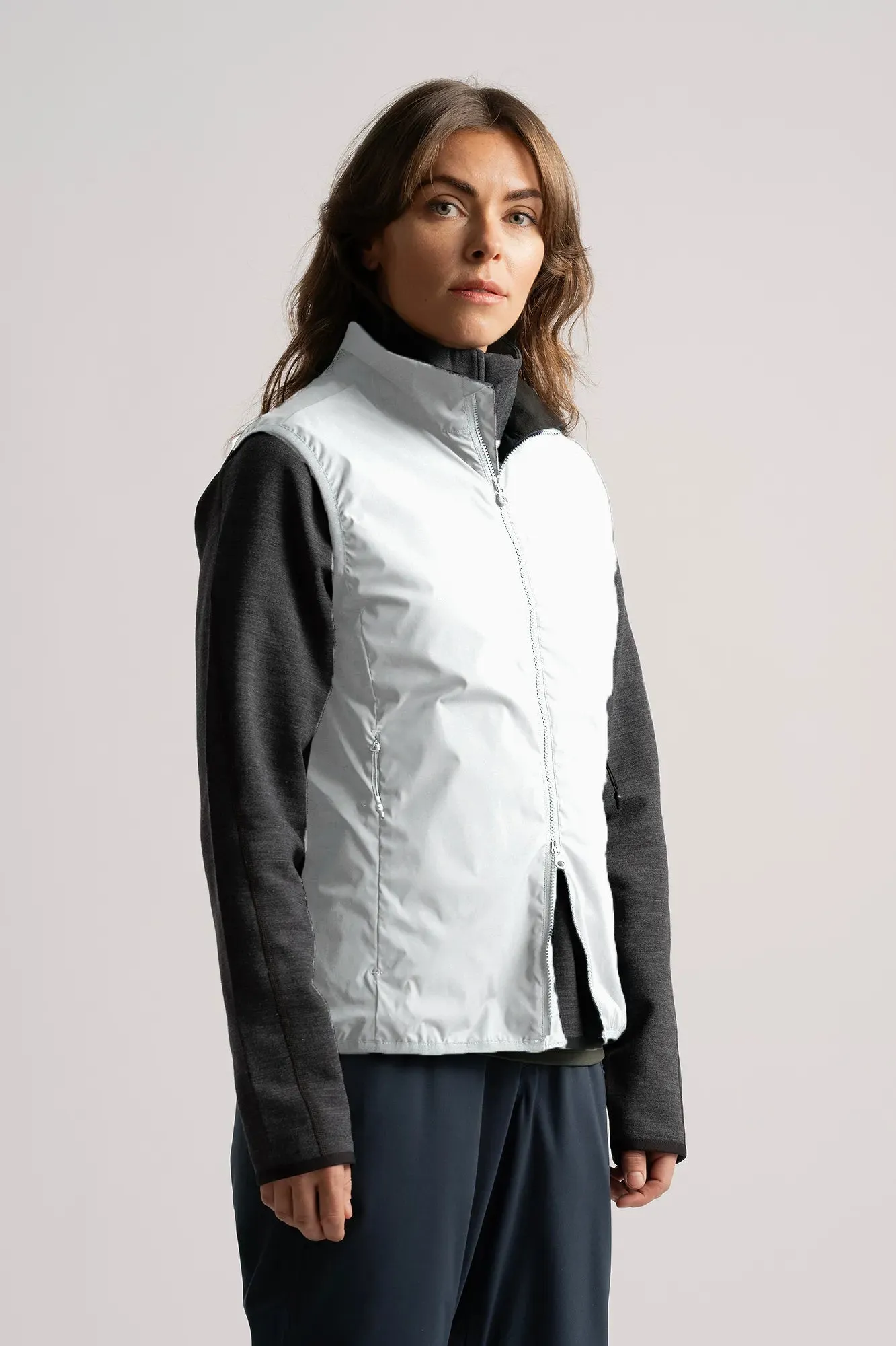 W MERION WIND VEST PALE GREY sold by Cross Sportswear