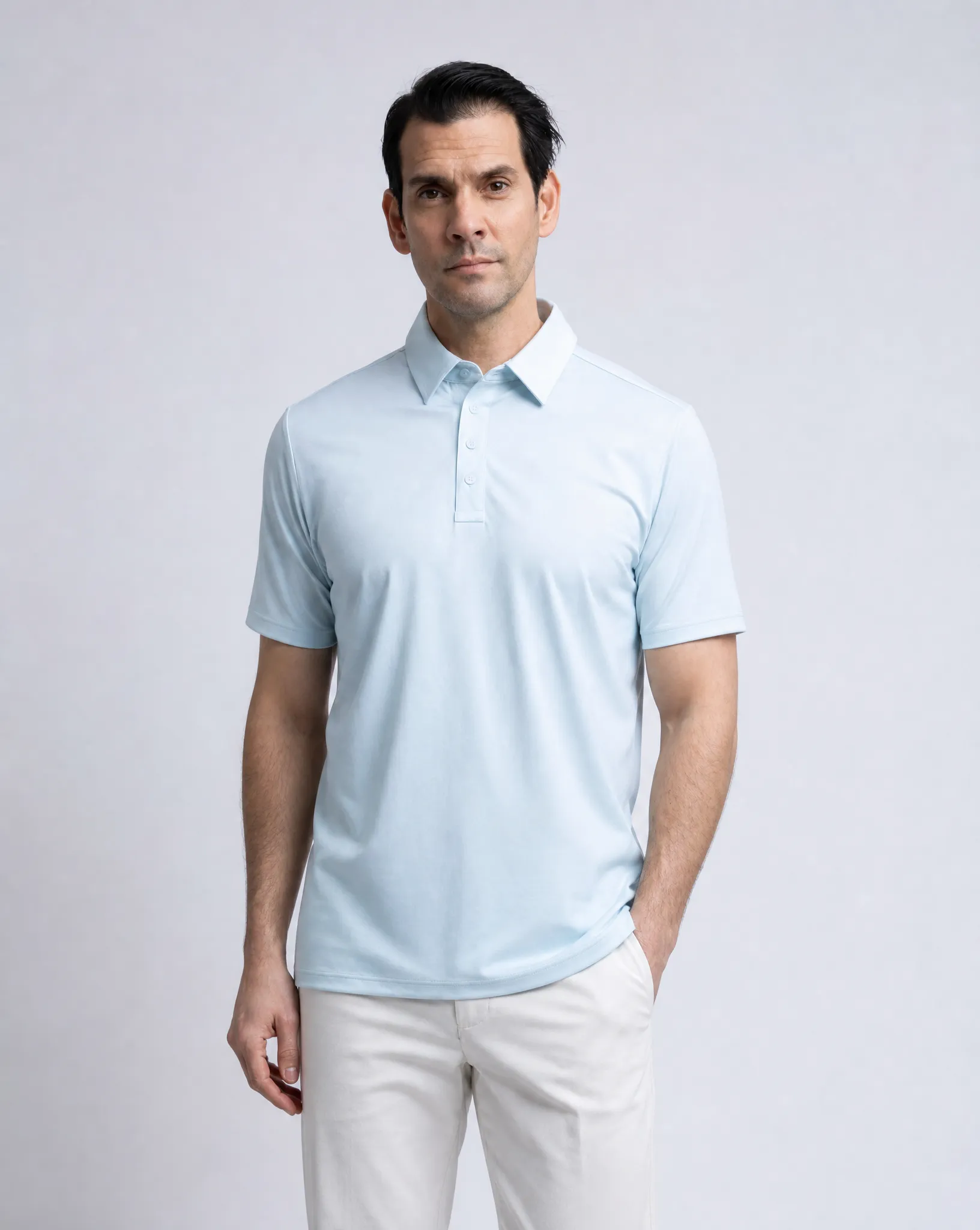 M ROBERT POLOSHIRT TINTED AQUA sold by Cross Sportswear