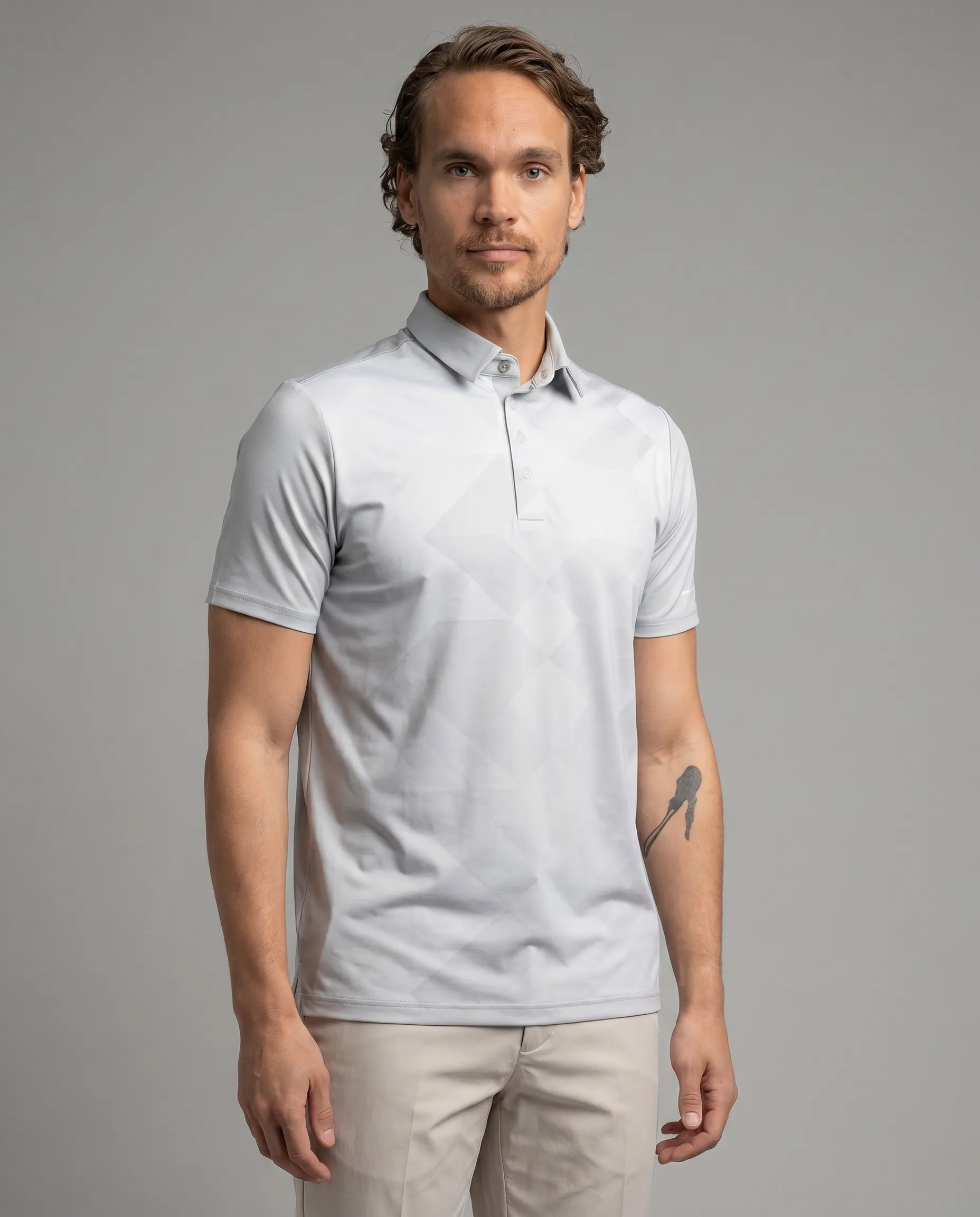 M ROBERT POLOSHIRT MIRAGE GRAY sold by Cross Sportswear