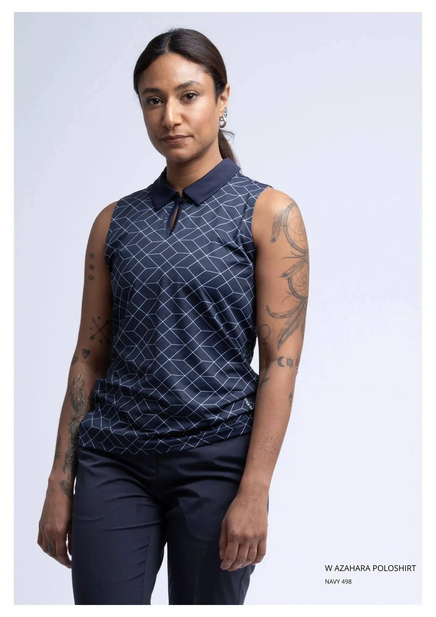 W AZAHARA POLOSHIRT NAVY sold by Cross Sportswear