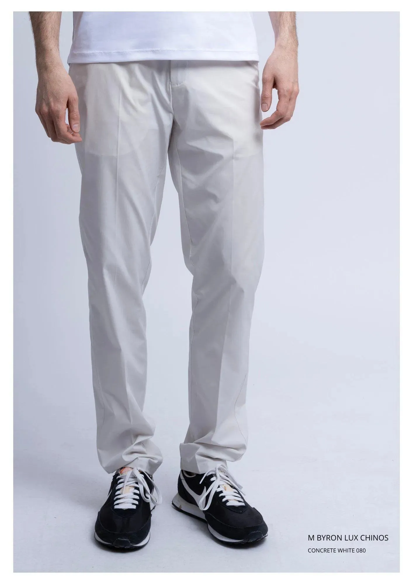 M BYRON LUX CHINOS CONCRETE WHITE sold by Cross Sportswear