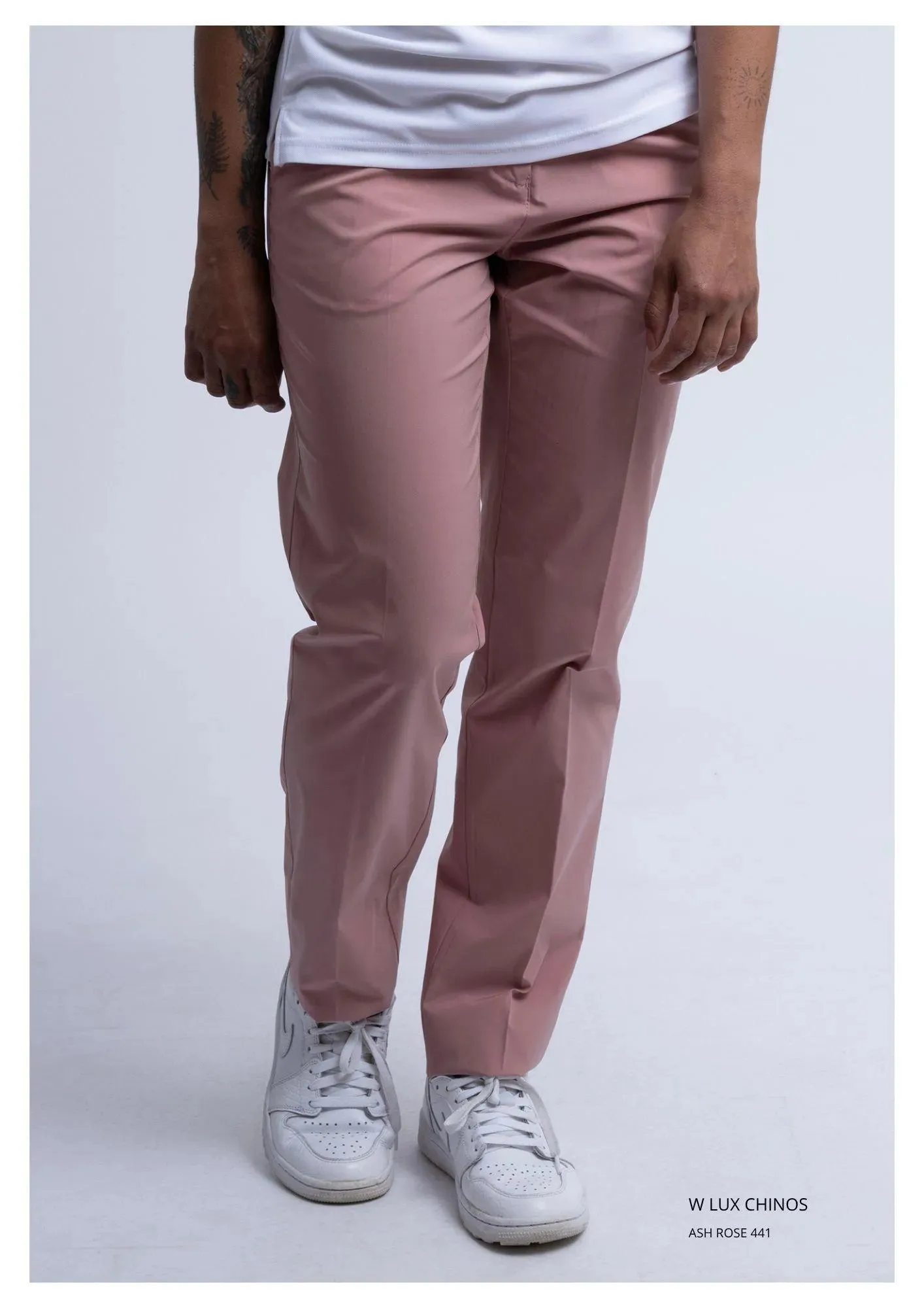 W LUX CHINOS ASH ROSE sold by Cross Sportswear