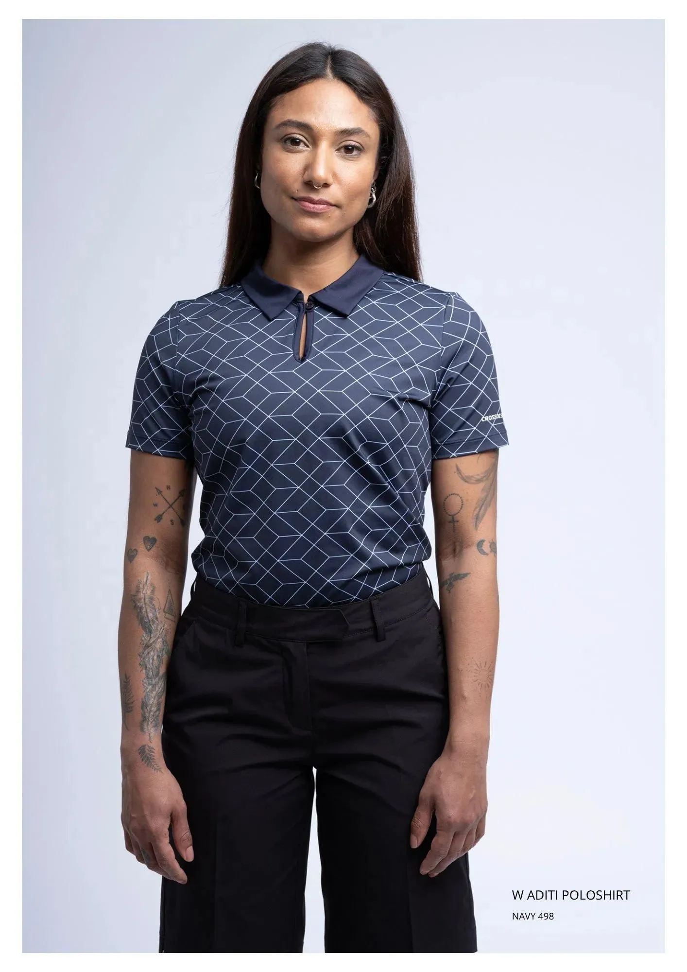 W ADITI POLOSHIRT NAVY sold by Cross Sportswear