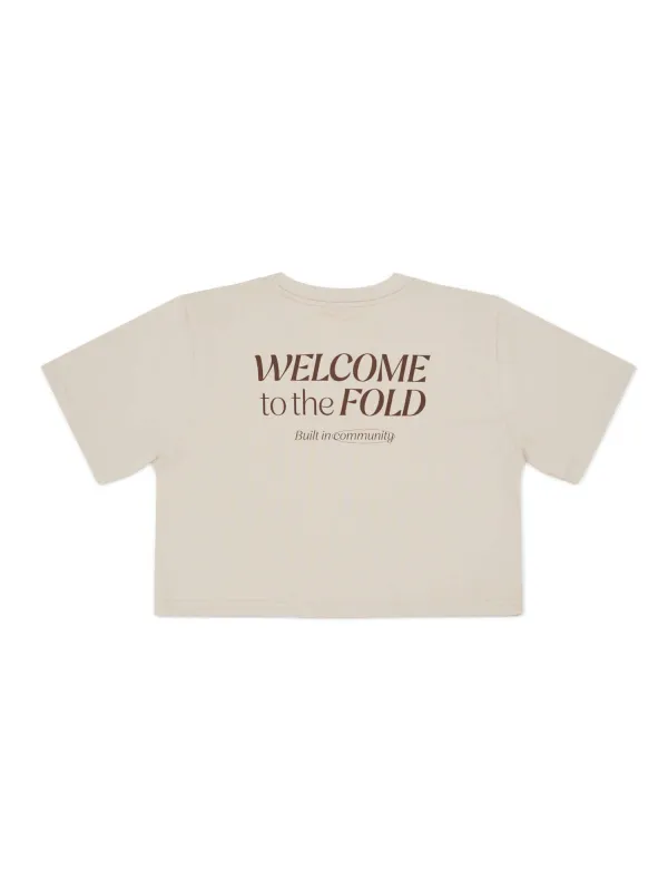 FOLD Women’s Classic Crop Tee - Beige sold by FOLD Reformer