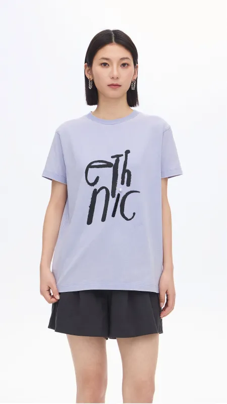 Garment-washed Wording Print Tee sold by INITIAL Fashion
