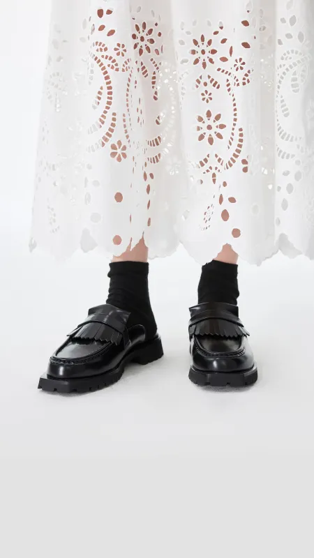 Fringe-Trimmed Slip-on Loafers sold by INITIAL Fashion