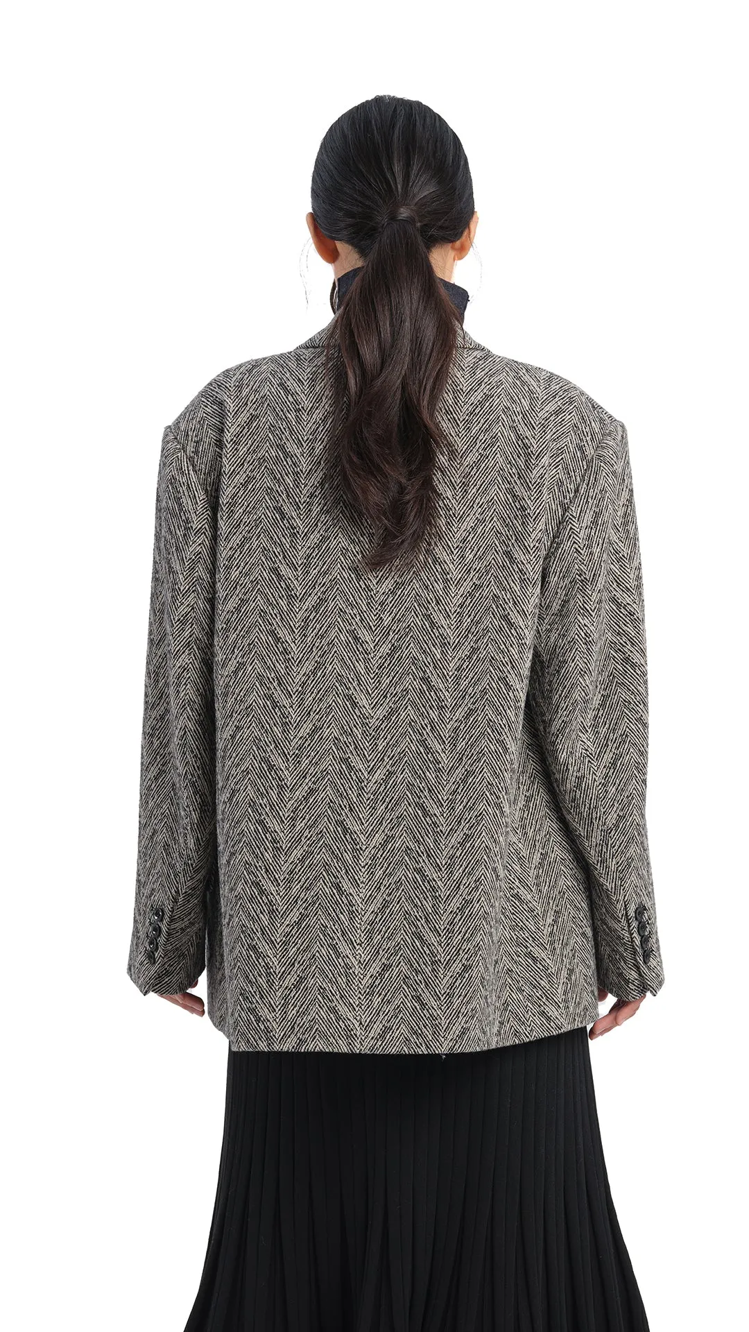 Herringbone Loose-Fit Blazer sold by INITIAL Fashion product image thumbnail 5