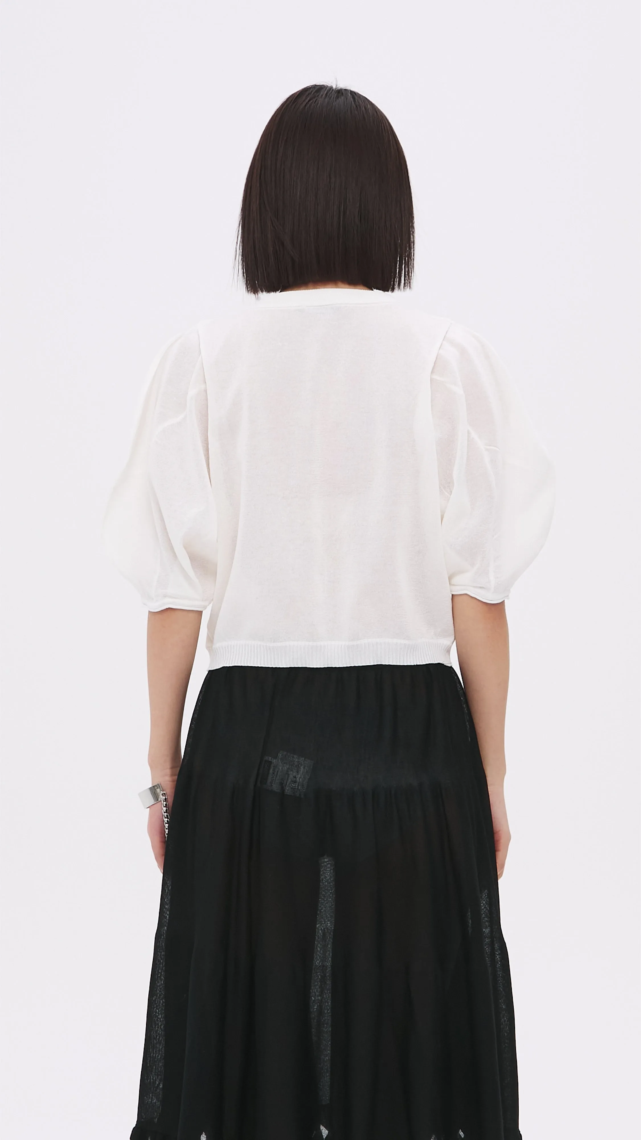 Puff-sleeves Knit Top sold by INITIAL Fashion product image thumbnail 3