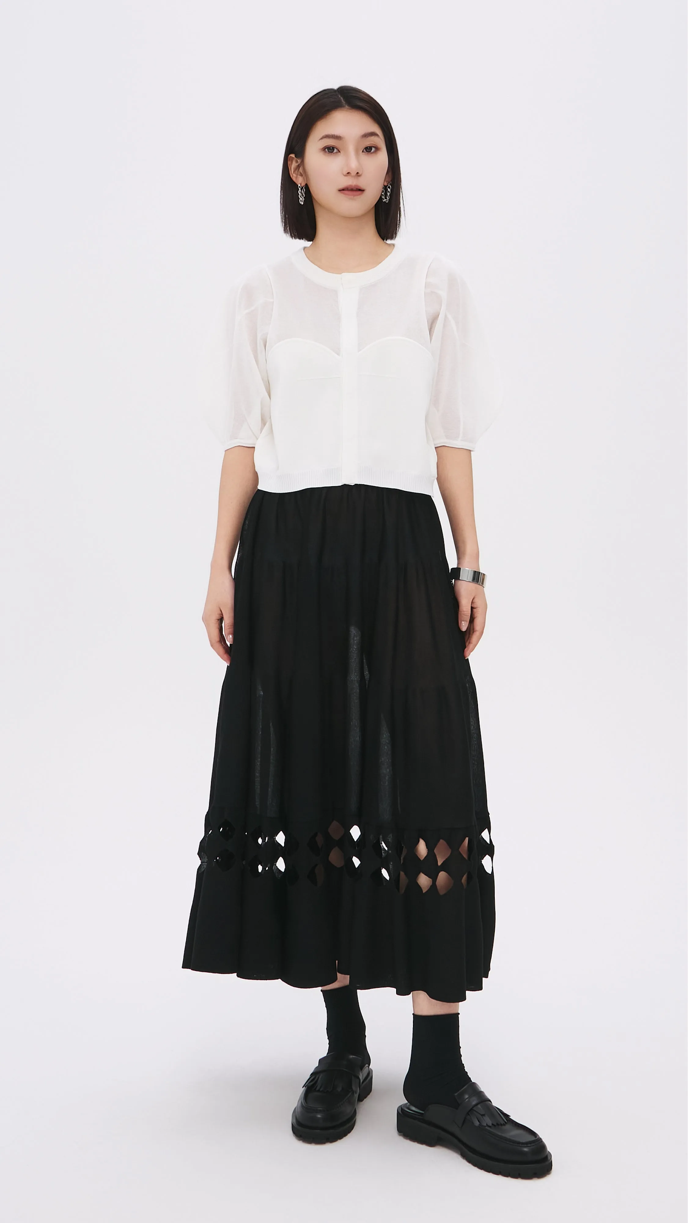 Puff-sleeves Knit Top sold by INITIAL Fashion product image thumbnail 5