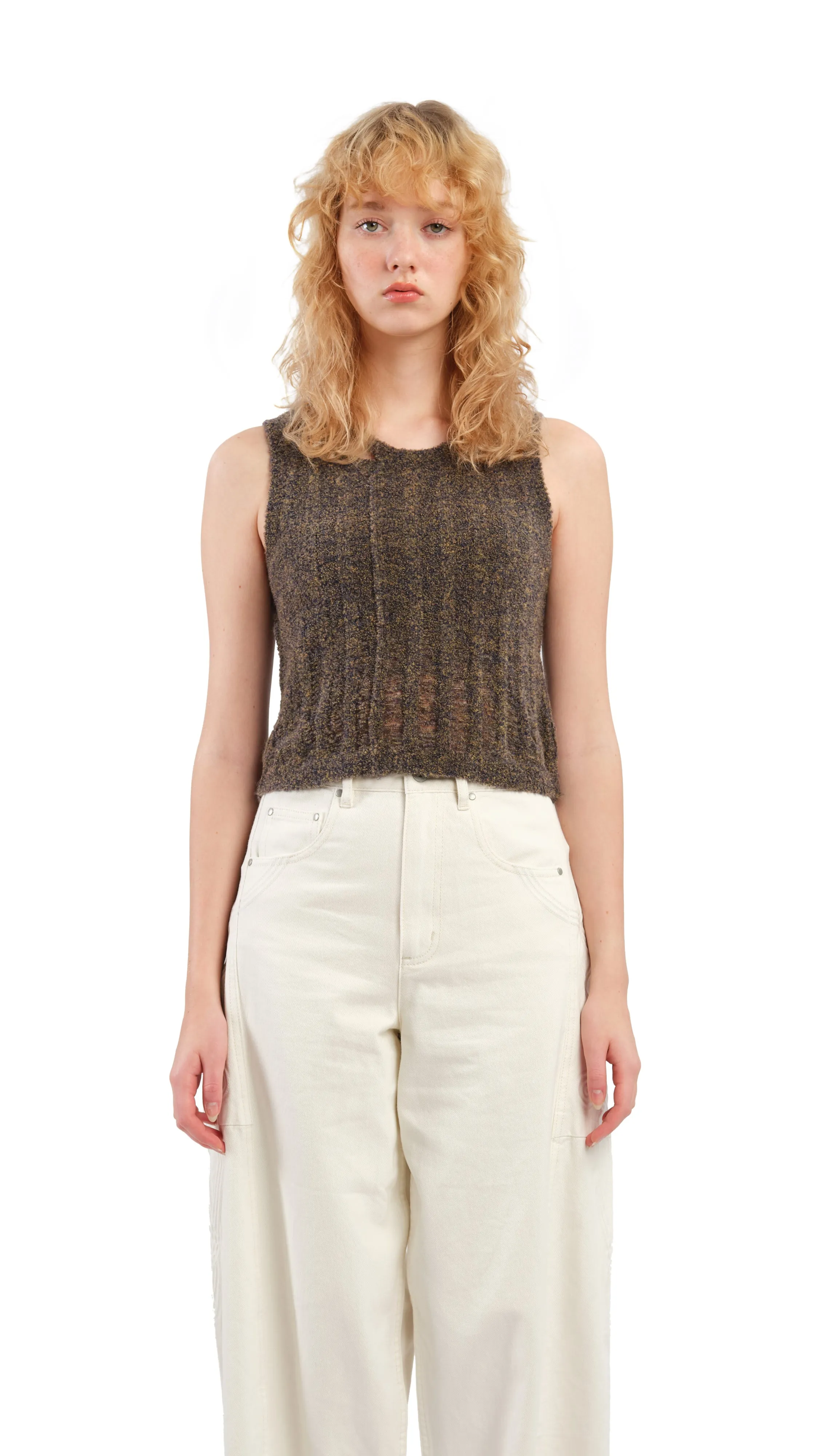Boucle Cropped Vest sold by INITIAL Fashion