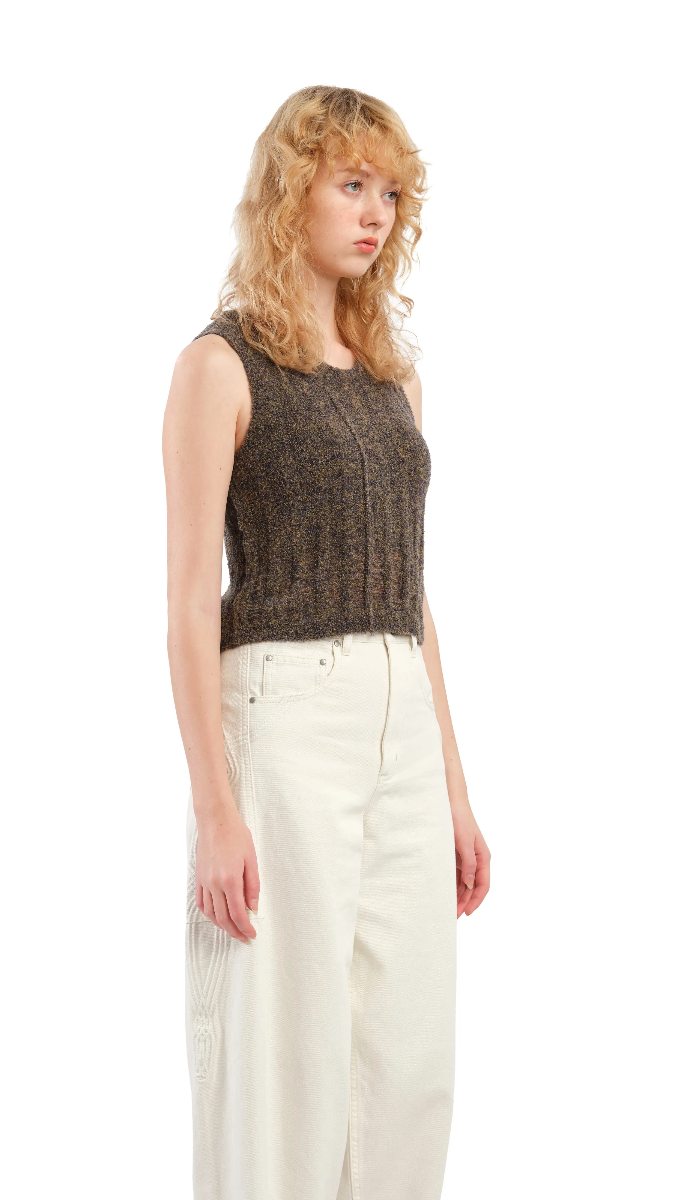 Boucle Cropped Vest sold by INITIAL Fashion product image thumbnail 2