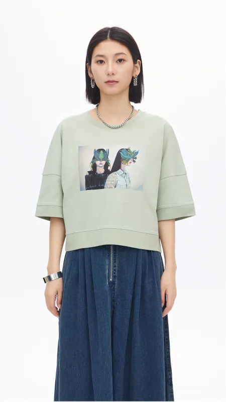 Mariko Enomoto Printed Puff-Sleeve Tee sold by INITIAL Fashion