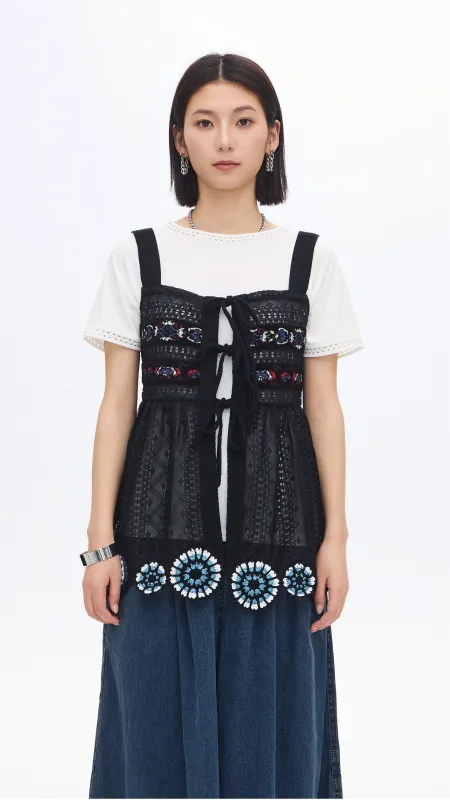 Bohemian Crochet Vest sold by INITIAL Fashion
