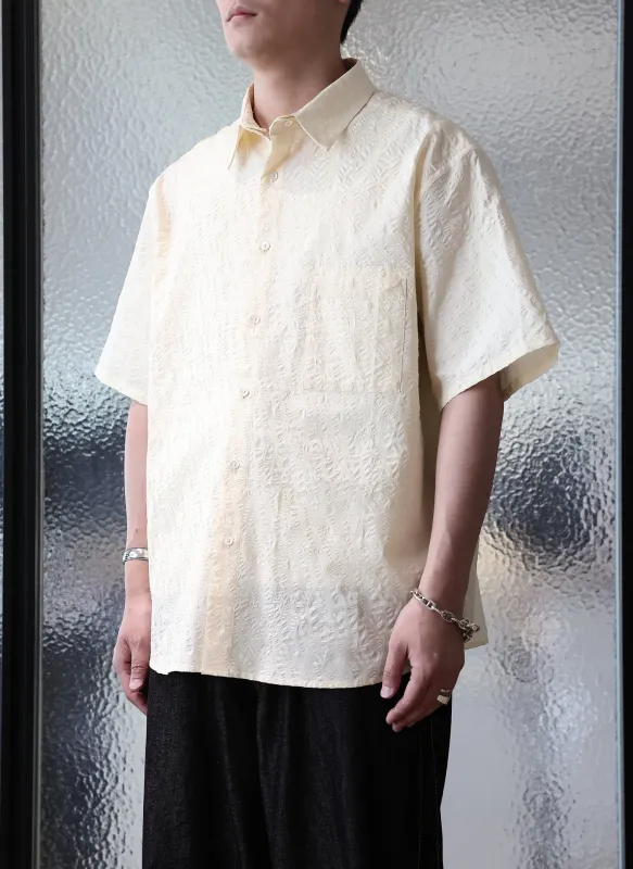 Cotton Seersucker Oversized Short Sleeves Shirt sold by INITIAL Fashion