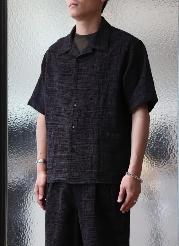 Cotton Linen Open Collar Shirt made by INITIAL Fashion