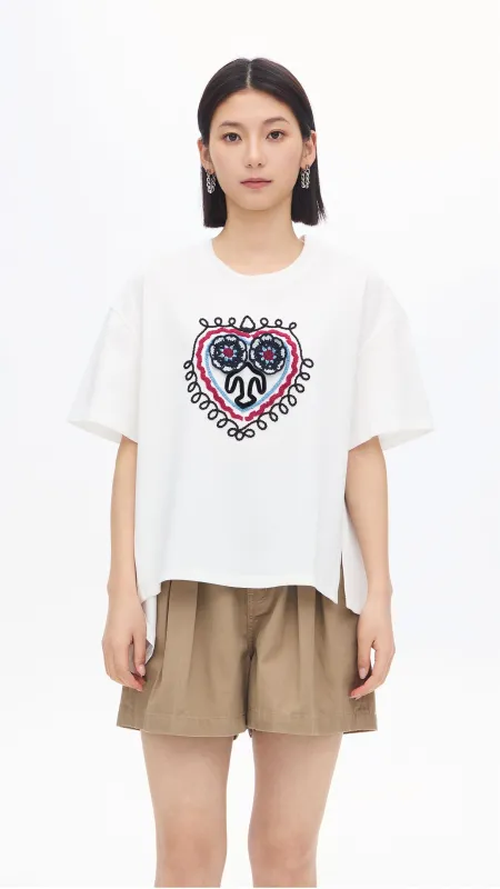 Crochet Patch Tee sold by INITIAL Fashion