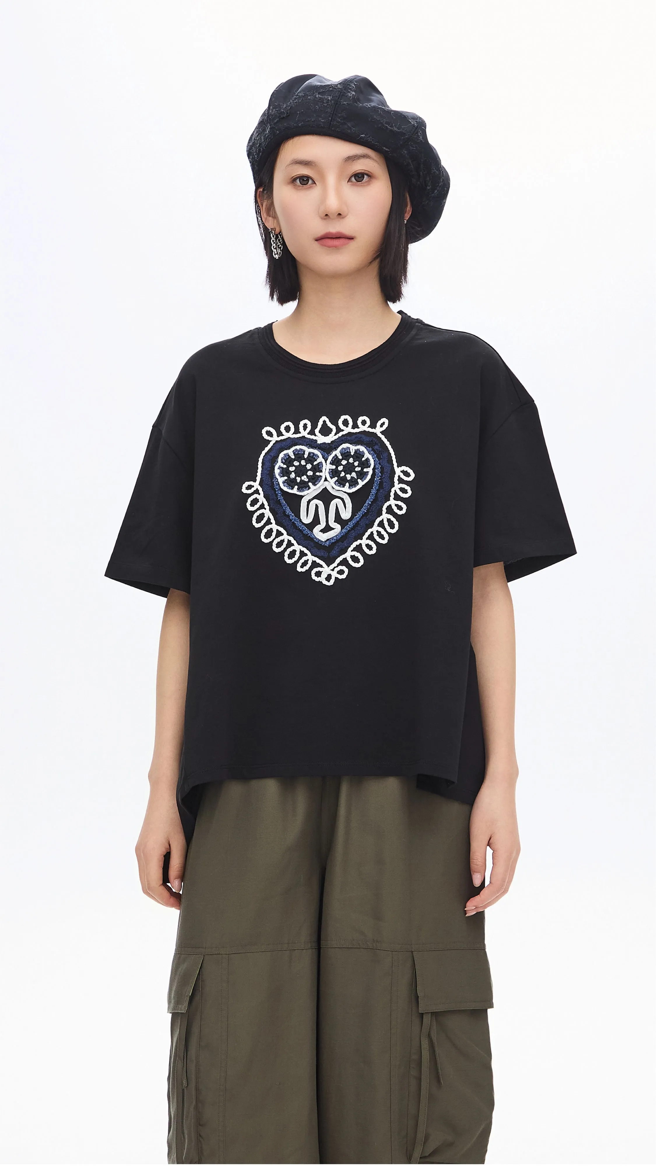 Crochet Patch Tee sold by INITIAL Fashion