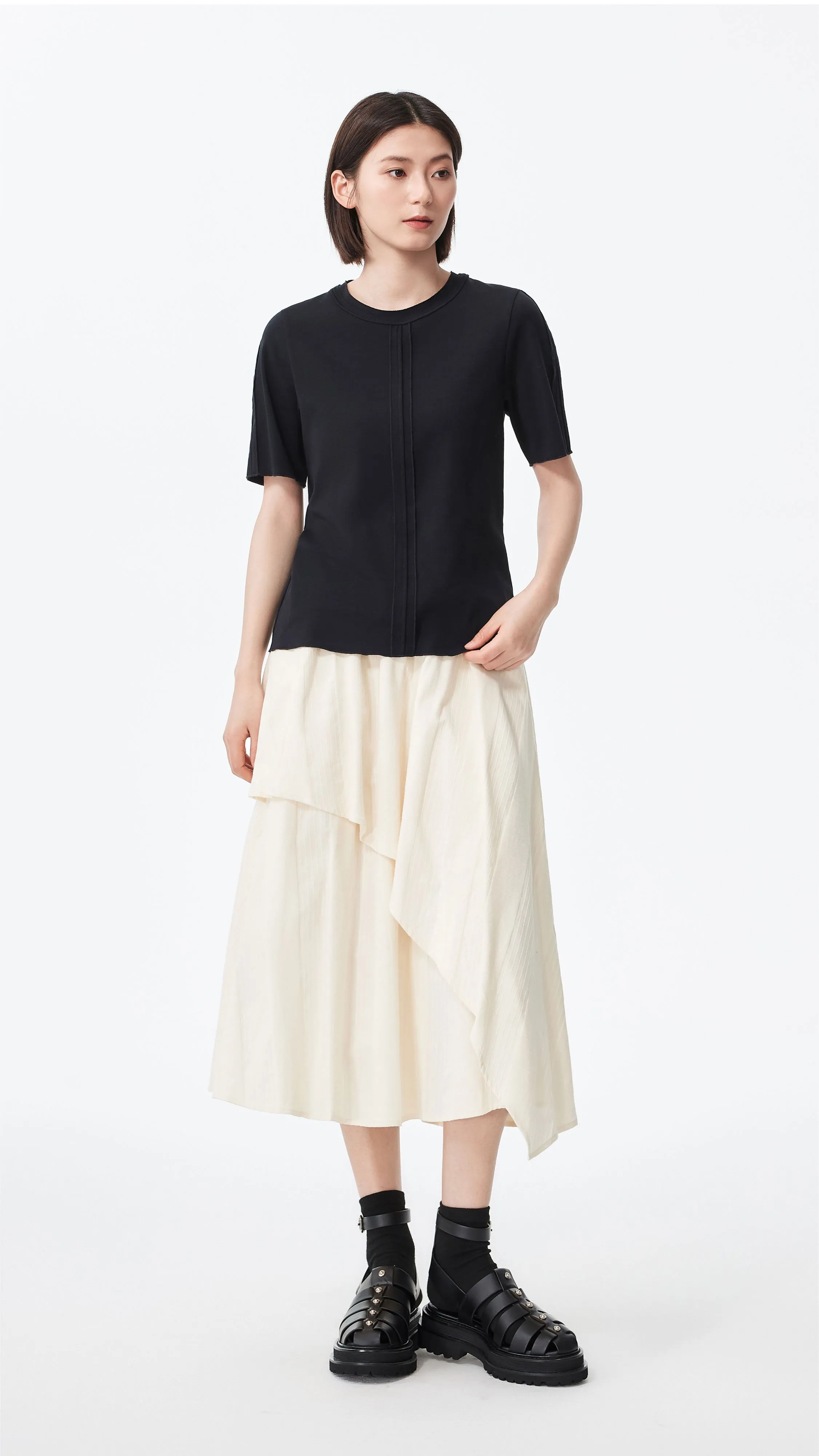 Tucks-trimmed T-Shirt sold by INITIAL Fashion product image thumbnail 5