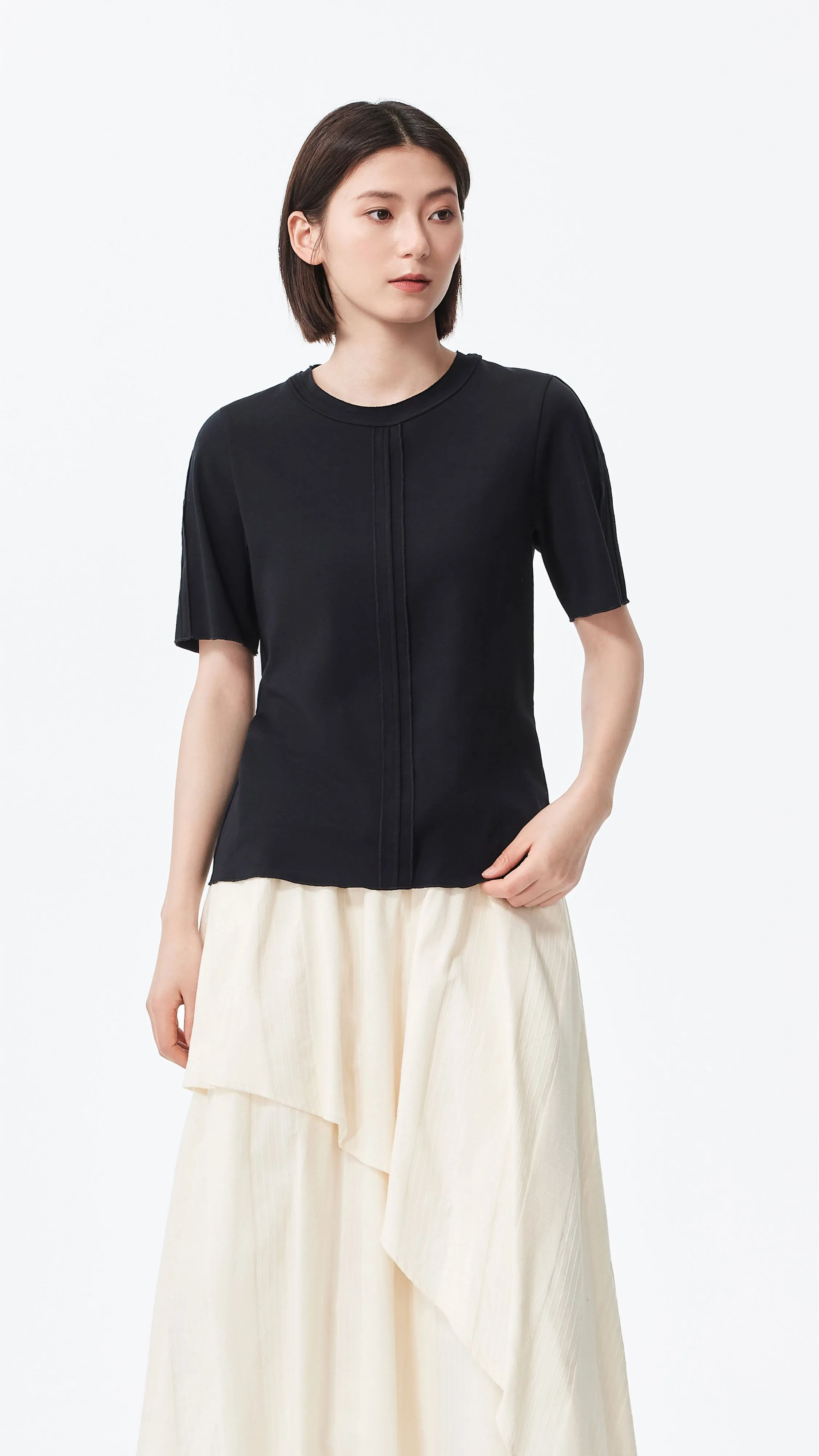 Tucks-trimmed T-Shirt sold by INITIAL Fashion product image thumbnail 2