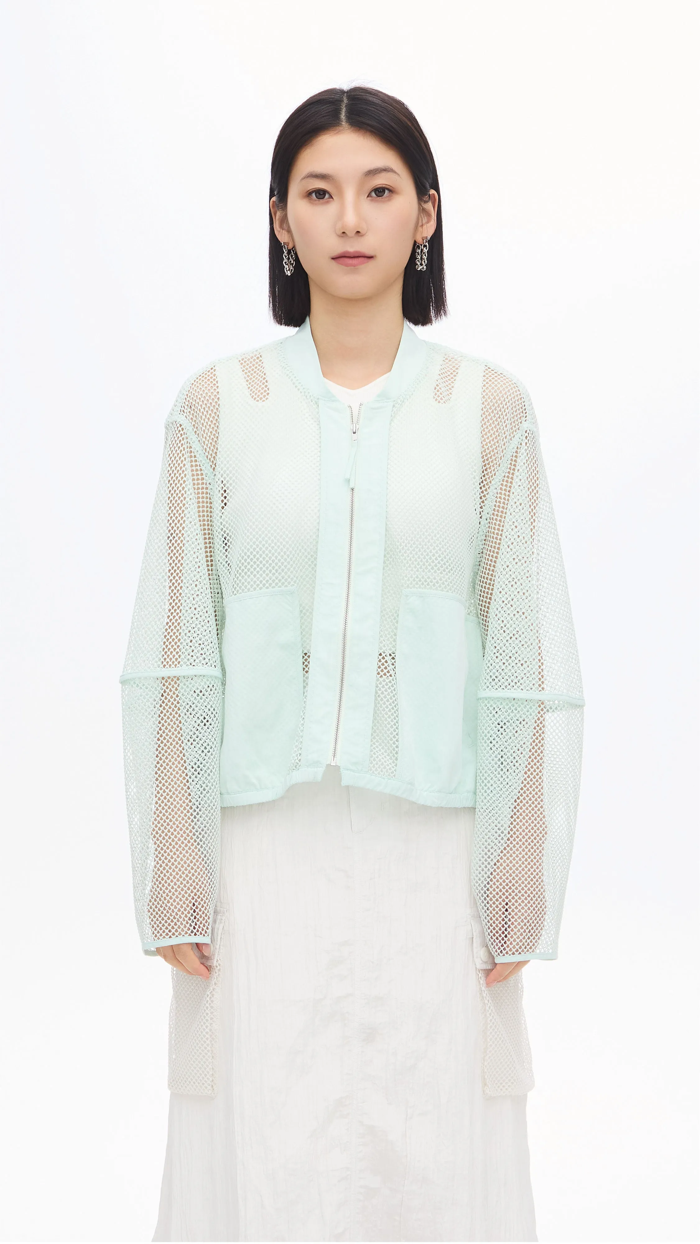 Nylon Patch Front-zip Jacket sold by INITIAL Fashion