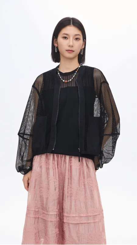 Nylon Patch Front-zip Jacket sold by INITIAL Fashion
