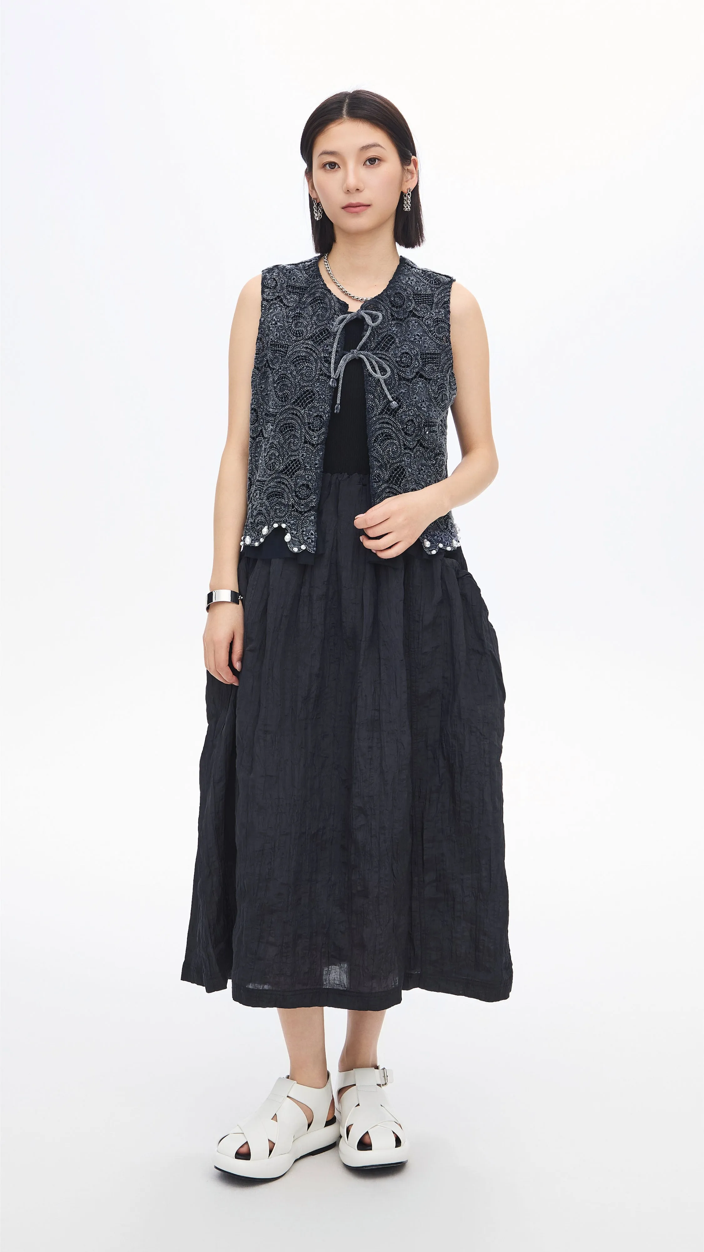 Nylon Patch Knit Dress sold by INITIAL Fashion product image thumbnail 5