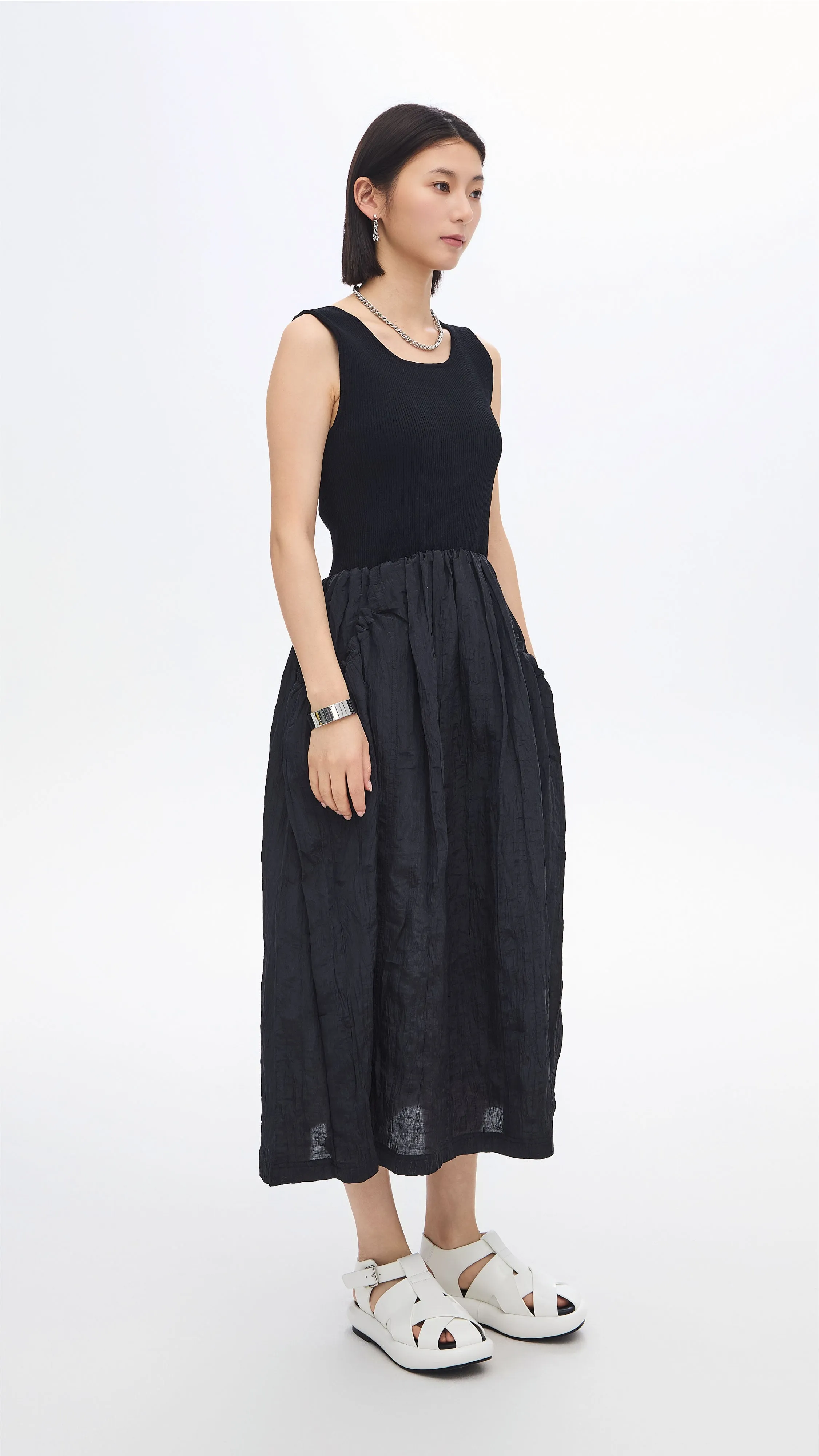 Nylon Patch Knit Dress sold by INITIAL Fashion product image thumbnail 2