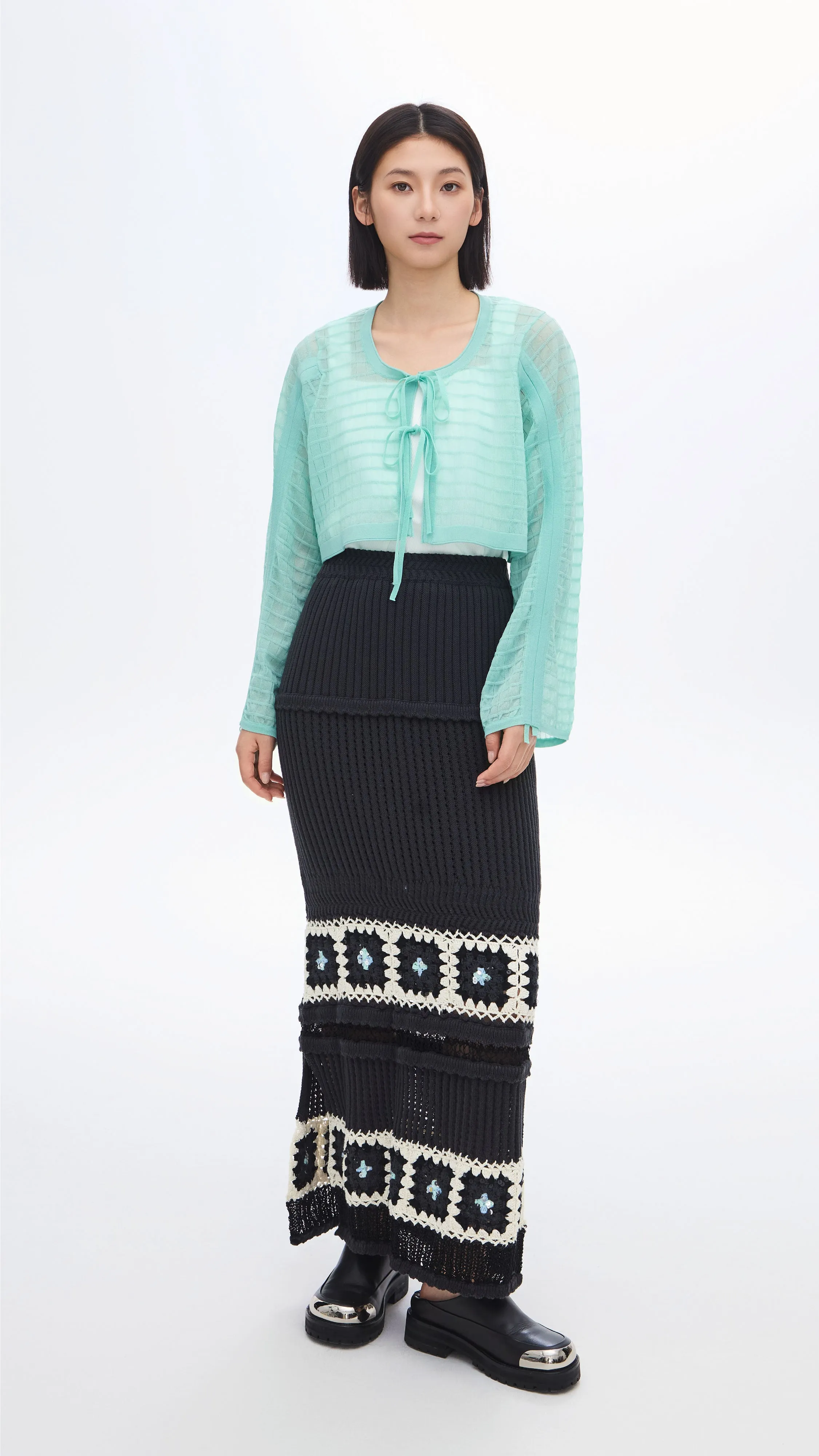 Beaded Knit Skirt sold by INITIAL Fashion product image thumbnail 4