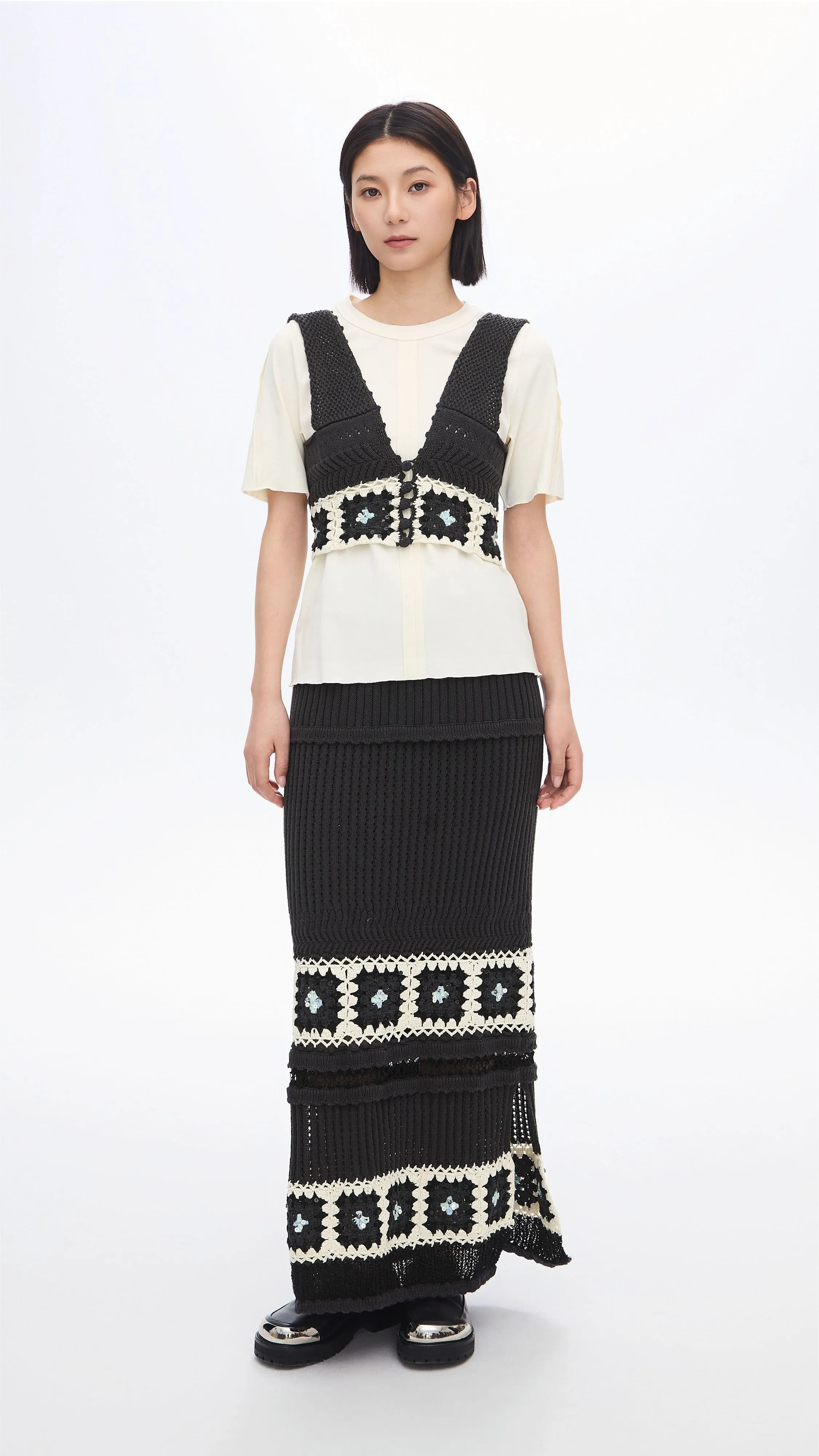 Beaded Knit Skirt sold by INITIAL Fashion product image thumbnail 5