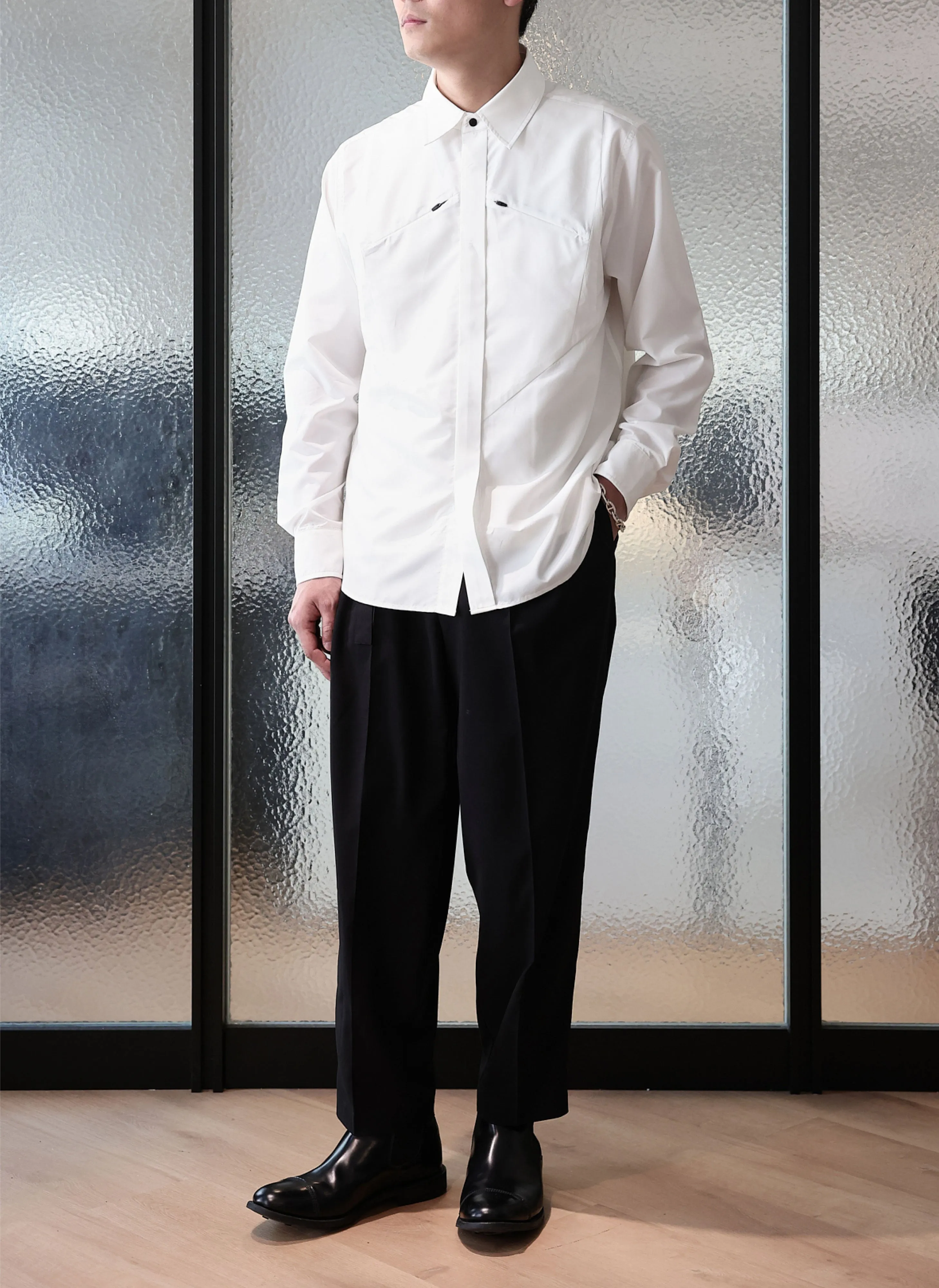 Polyester Wide Tapered Pants (P-12) sold by INITIAL Fashion product image thumbnail 4