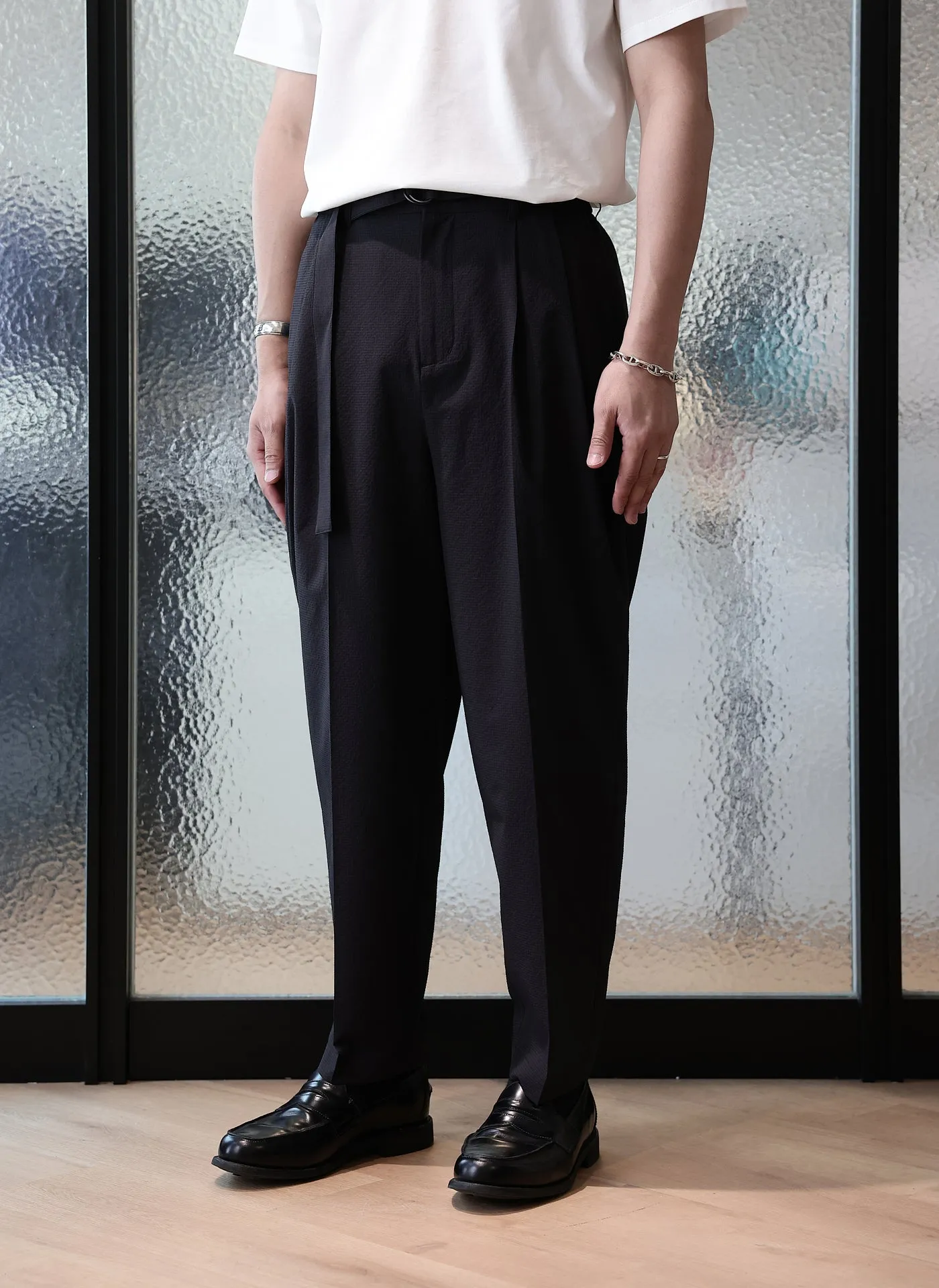 Polyester Wide Tapered Pants (P-12) sold by INITIAL Fashion