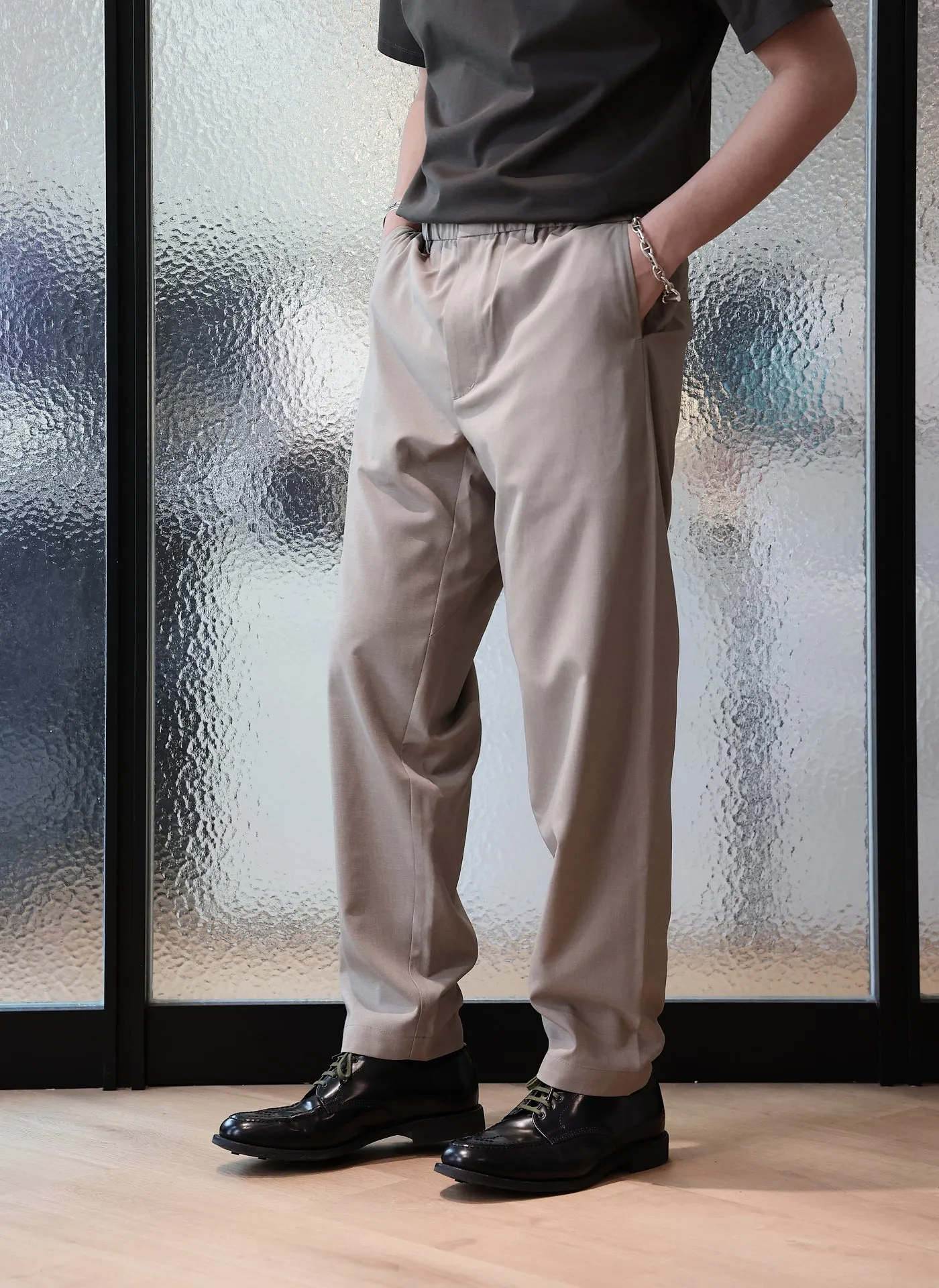 Polyester Wide Tapered Easy Pants sold by INITIAL Fashion product image thumbnail 3