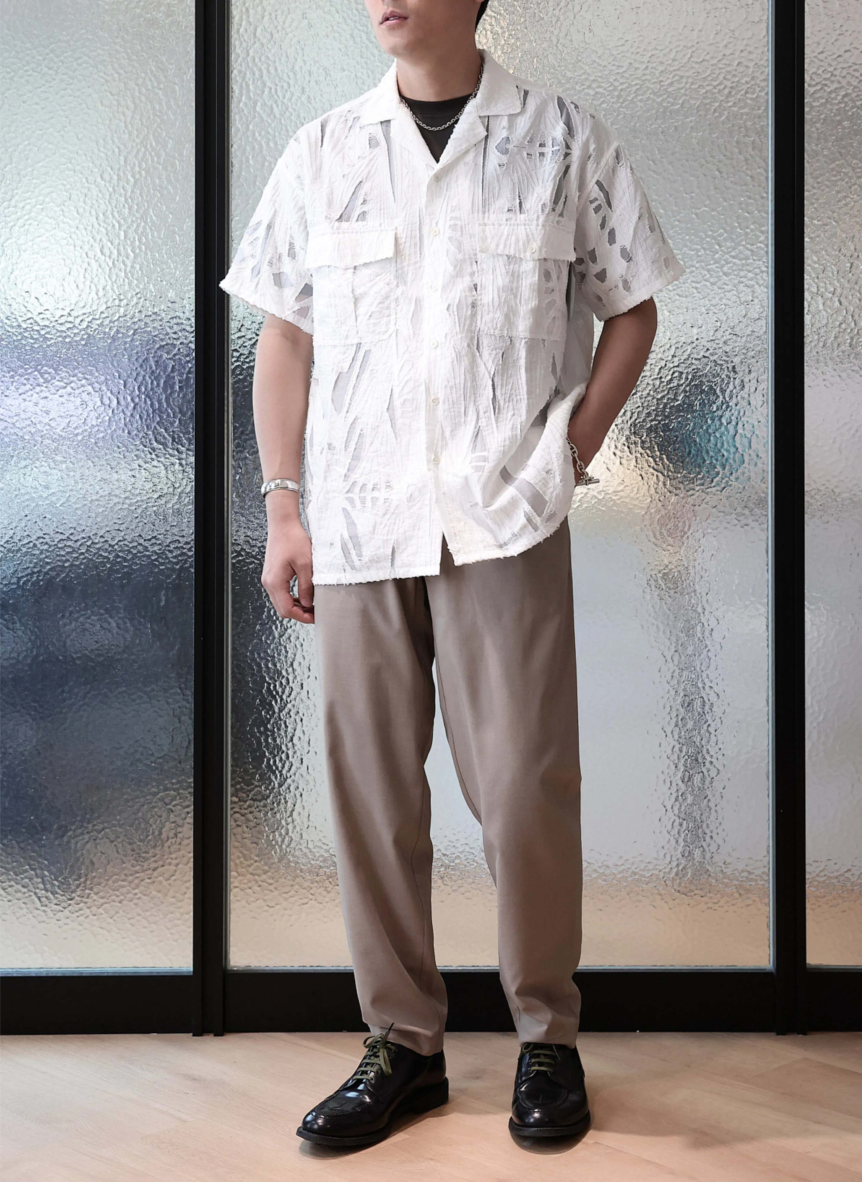 Polyester Wide Tapered Easy Pants sold by INITIAL Fashion product image thumbnail 4