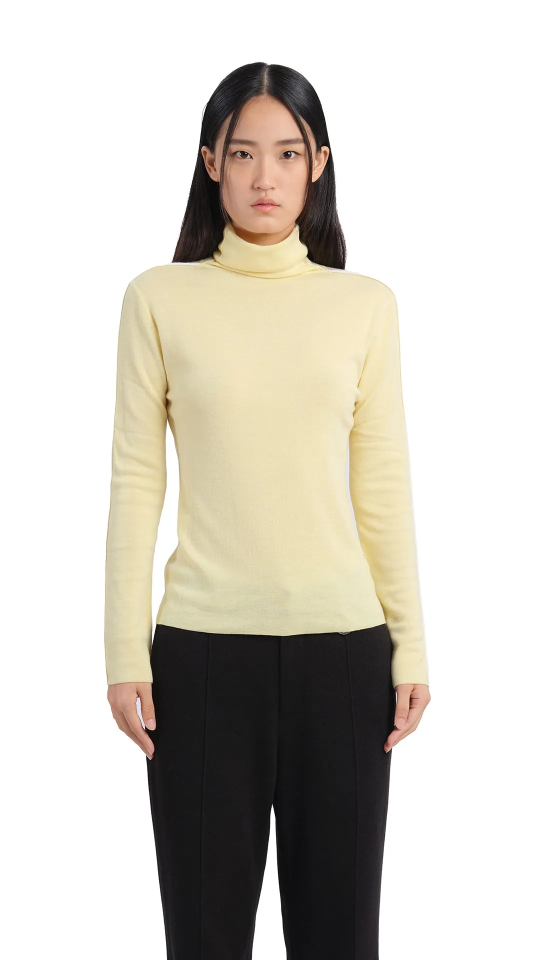 Contrast Trims Turtle Neck Top sold by INITIAL Fashion