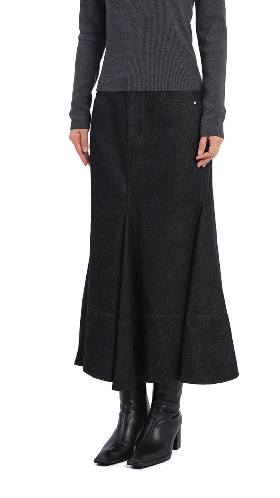 Denim Fishtail Skirt sold by INITIAL Fashion product image thumbnail 2