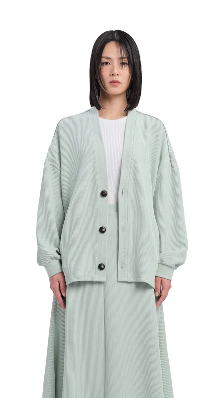 Oversized Cut Sewn Cardigan sold by INITIAL Fashion