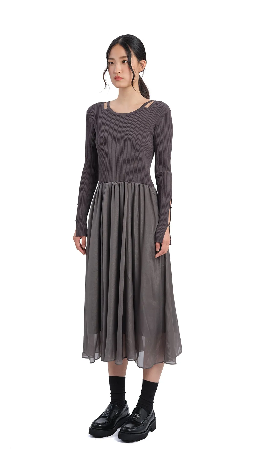 Cut-Out 2 In 1 Knit Dress sold by INITIAL Fashion product image thumbnail 3