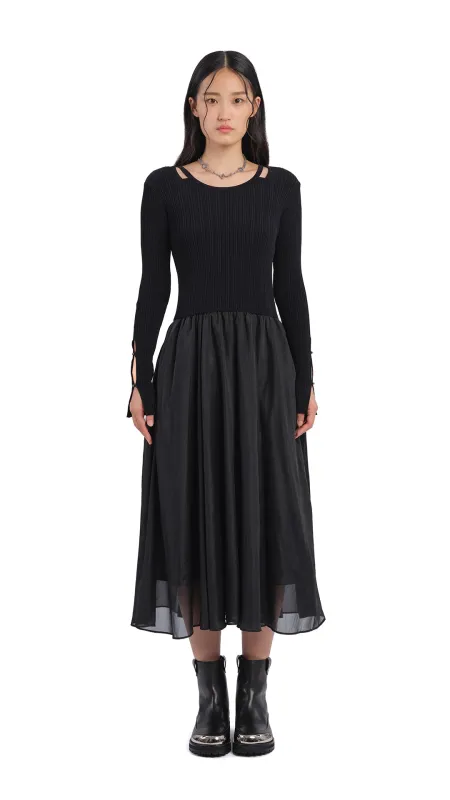Cut-Out 2 In 1 Knit Dress sold by INITIAL Fashion