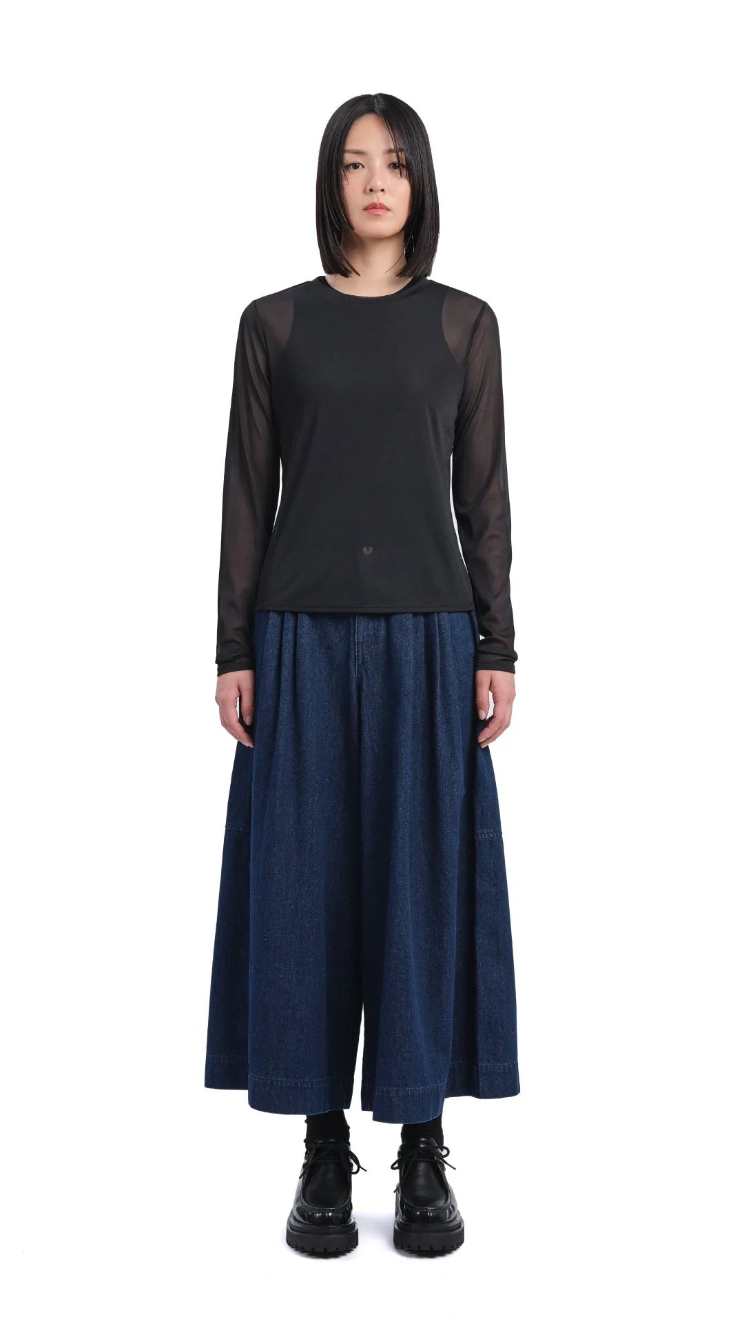 Mock-neck Sheer Top sold by INITIAL Fashion product image thumbnail 3