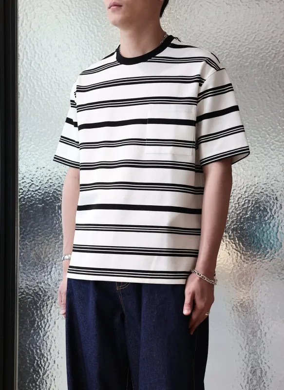 Jacquard Short Sleeves Border Top (Regular Fit) sold by INITIAL Fashion