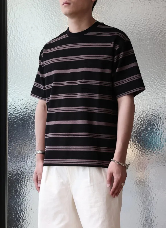 Jacquard Short Sleeves Border Top (Regular Fit) sold by INITIAL Fashion